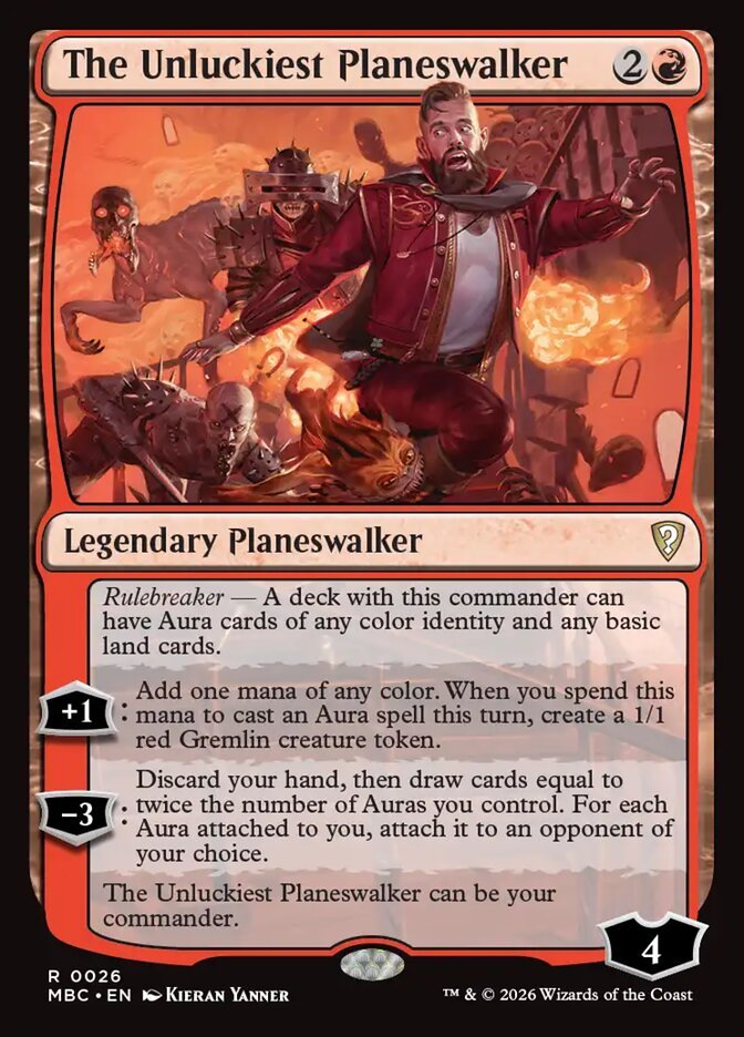 The Unluckiest Planeswalker, carta de Mystery Booster Commander Edition (Divulgação/Wizards of the Coast)