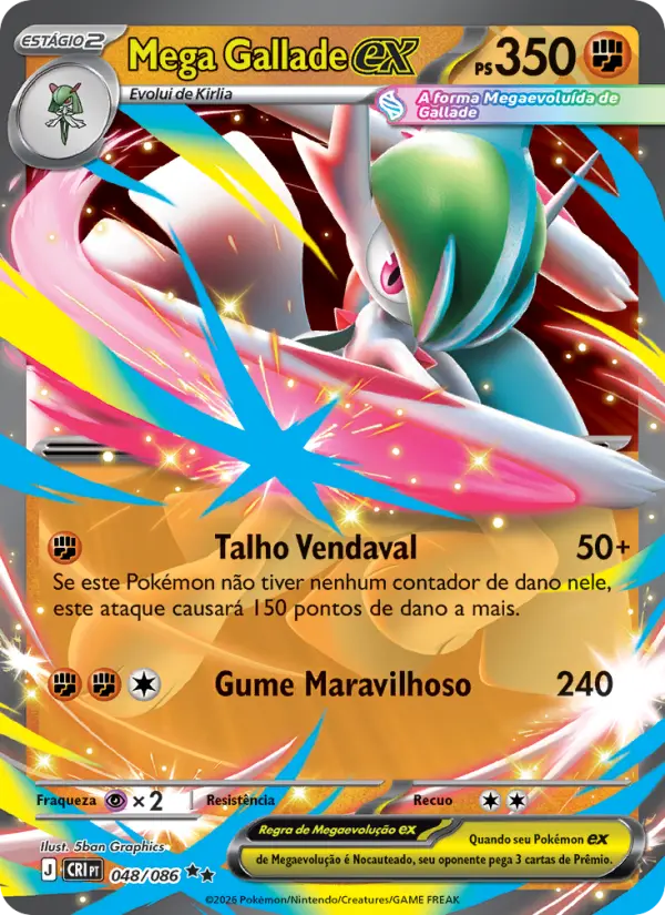Mega Gallade ex, Mega Evolution, promo do Get Battle que usa o Players Club verificado (Divulgação/The Pokémon Company)
