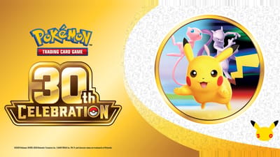 Pokémon TCG: 30th Celebration, arte oficial com Pikachu, Mew, Mewtwo e o emblema dos 30 anos (Divulgação/The Pokémon Company)