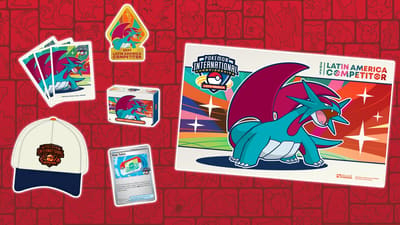 Kit de boas-vindas do LAIC 2027 com o Salamence (Divulgação/The Pokémon Company International)