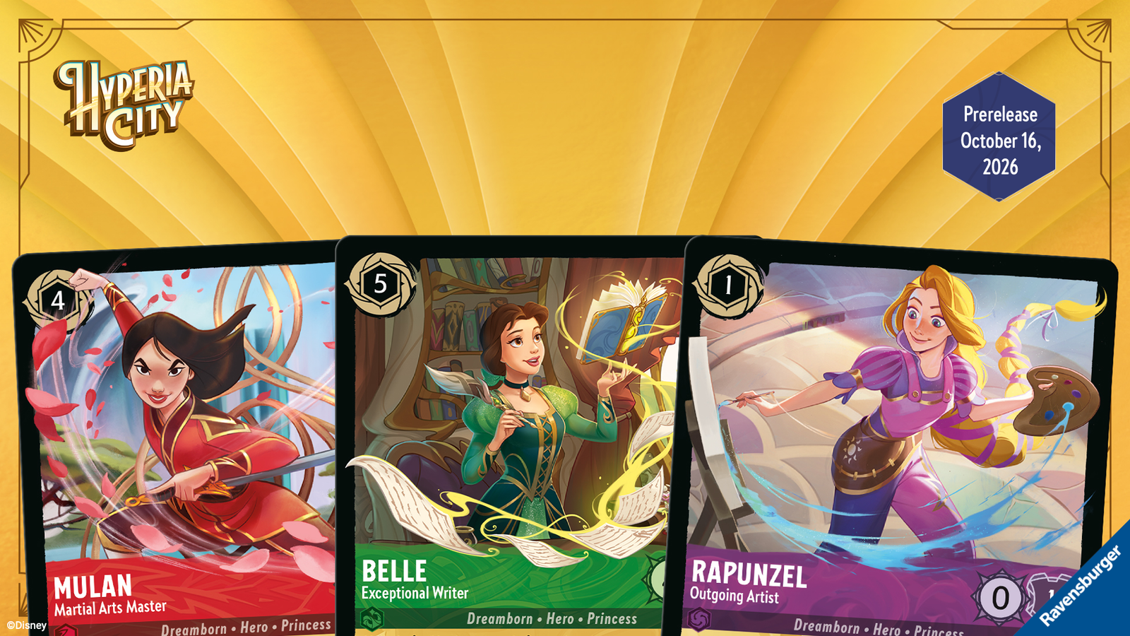 Mulan, Belle e Rapunzel reimaginadas em Hyperia City (Divulgação/Ravensburger, ©Disney)