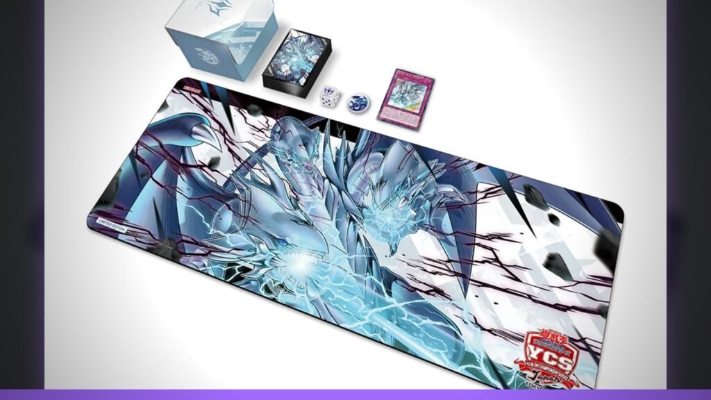 Conjunto de duelo do Blue-Eyes Ultimate Dragon no YCS Japan Tokyo 2026 (Divulgação/Konami, via YGOrganization)
