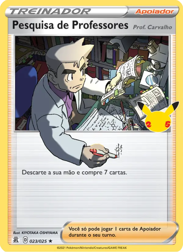 Pesquisa de Professores (Professor’s Research), a principal staple de GLC, Celebrations (Divulgação/The Pokémon Company)