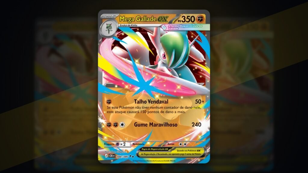 Capa: Mega Gallade ex, carta do Get Battle que usa o Players Club verificado (Divulgação/The Pokémon Company)